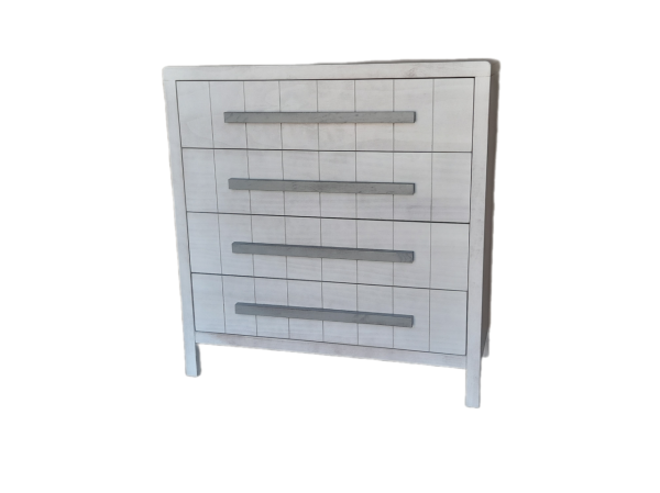 COMODA EGABRUM DECAPADO BLANCO Y TIRADOR DECAPADO GRIS - Imagen 2