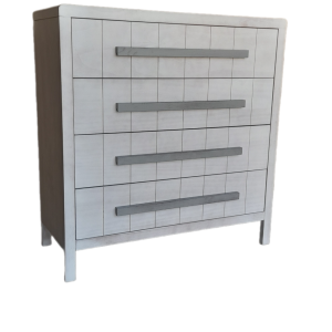 COMODA EGABRUM DECAPADO BLANCO Y TIRADOR DECAPADO GRIS