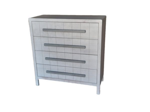 COMODA EGABRUM DECAPADO BLANCO Y TIRADOR DECAPADO GRIS - Imagen 4